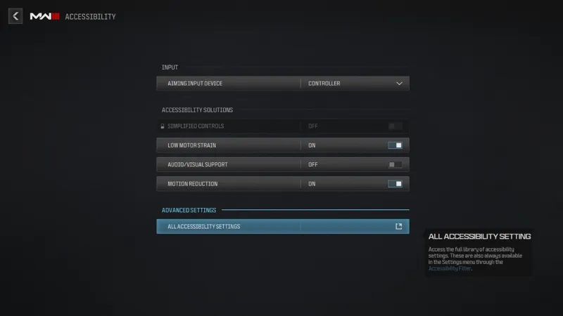 Call of Duty Modern Warfare III Accessibility Settings Features 
