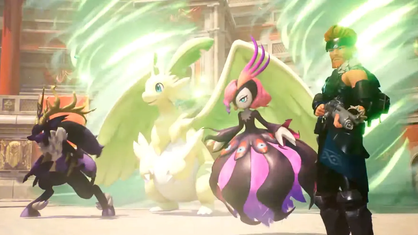 palworld pocketpair arena 2024 reveal gameplay trailer split screen co-op