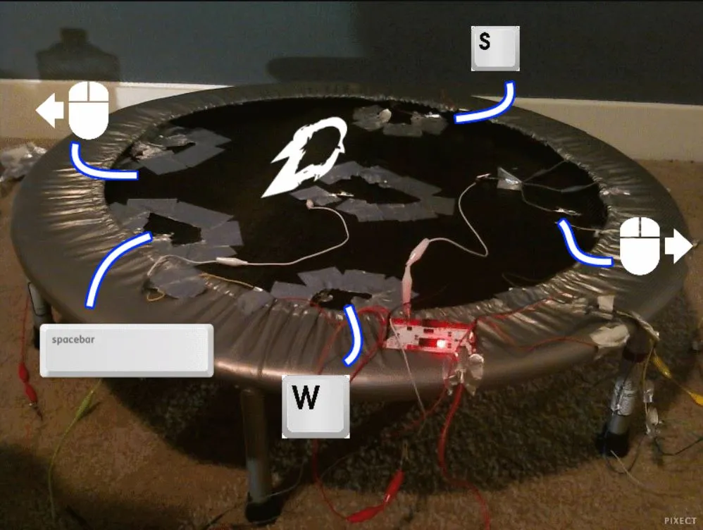 Hamilton's trampoline for controlling the airborne Overwatch hero Pharah