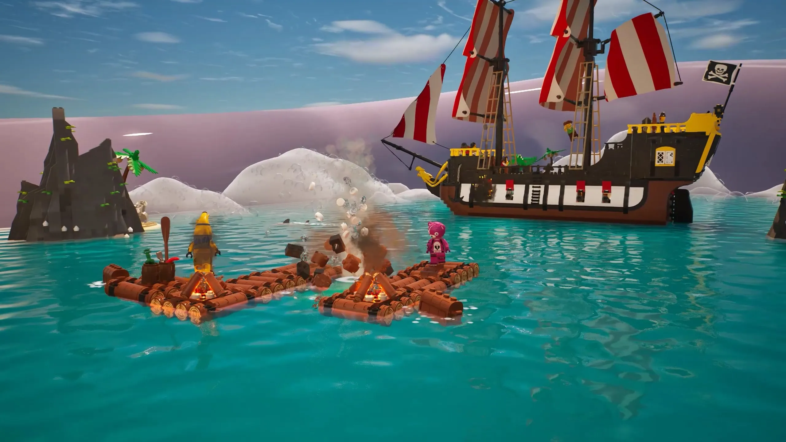 lego fortnite new islands raft survival obby fun