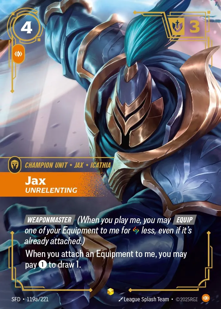 Exclusive Riftbound Spiritforged Card Reveal - Jax, Unrelenting